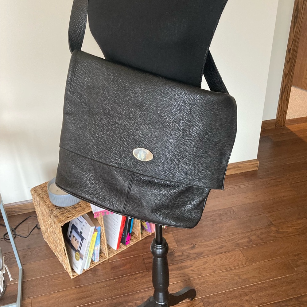 Classic Black Leather Crossbody Bag